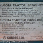 Tractor identification plate