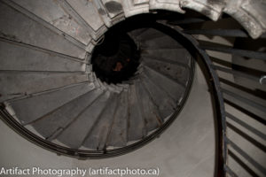 The stairs spiral up 311 steps